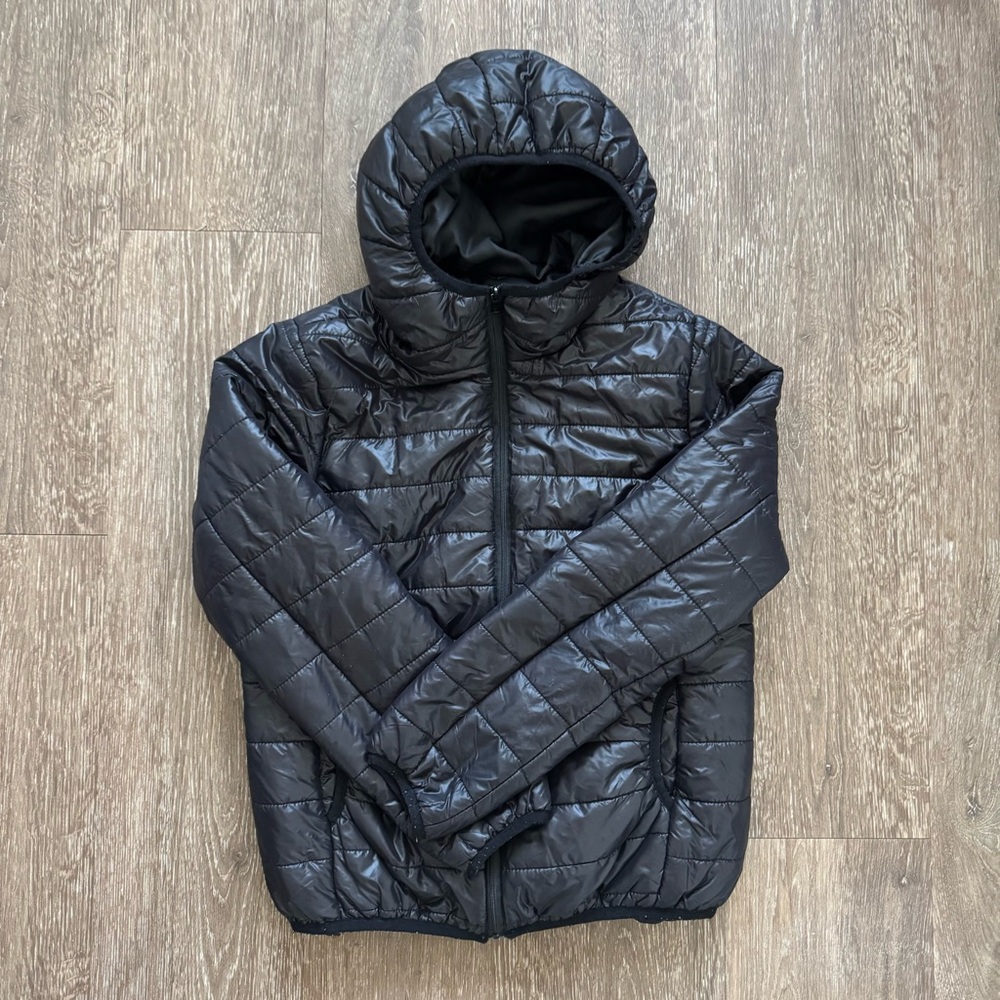 Black Puffer Jacket with Hood